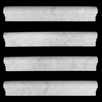 Carrara Marble Italian White Bianco Carrera Ogee 1 Chairrail Molding Honed